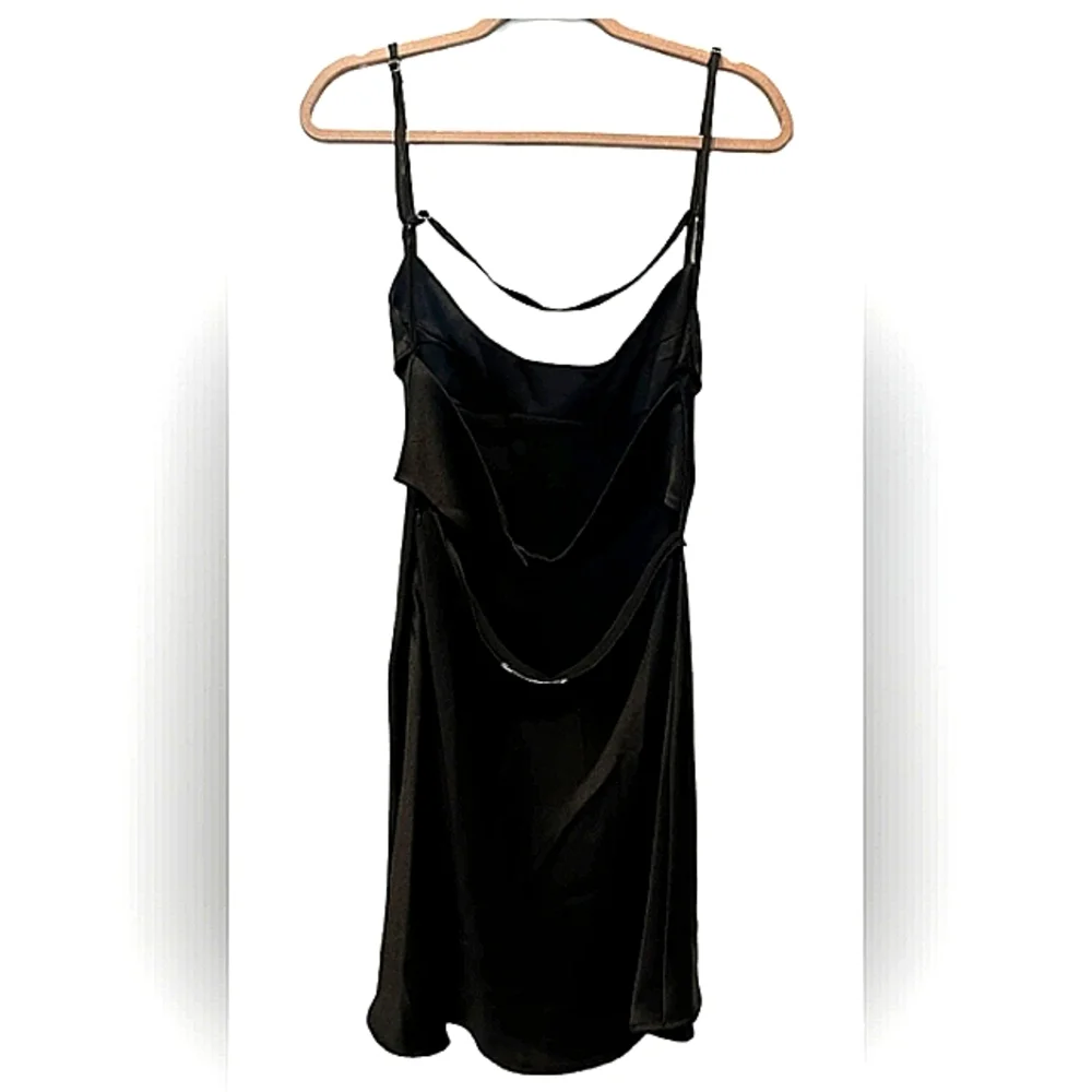 ZARA BLACK SATIN MINI SLIP DRESS L NEW SIZE SMALL NWT - Picture 6 of 13